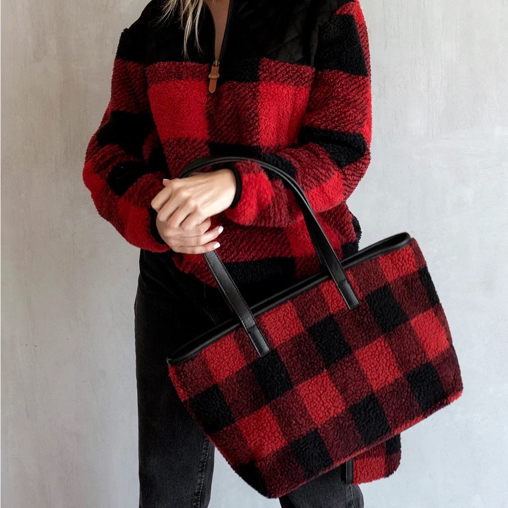 Jen & Co Buffalo Plaid Tote